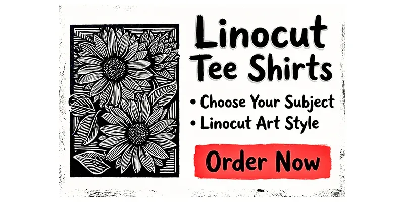 Linocut Tee Shirts generated by undefined