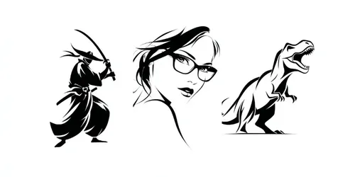 Minimalist Vector Line Art Logos generated by midjourney