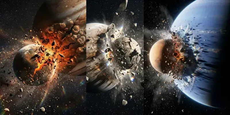 Realistic Space Planet Collisions generated by undefined