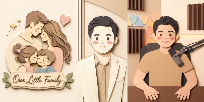 Papercraft Diorama Style Portraits generated by undefined