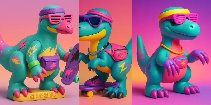 Retro 80s 90s Dinosaur Toy Prompts