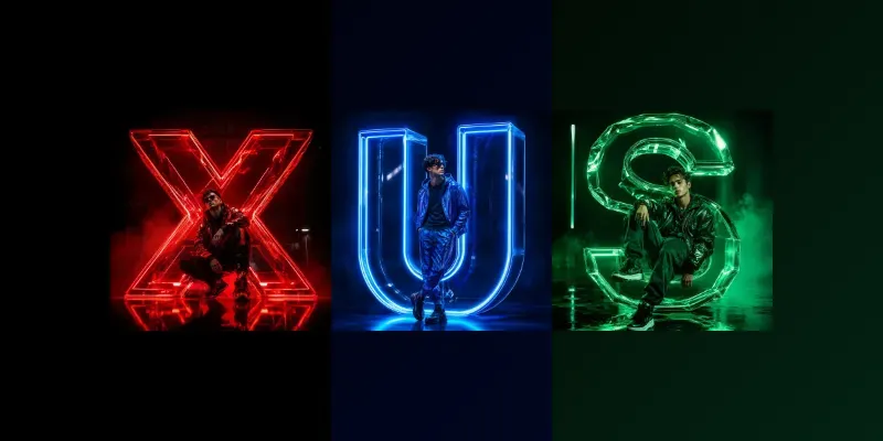 Neon Monogram Portrait Studios generated by undefined