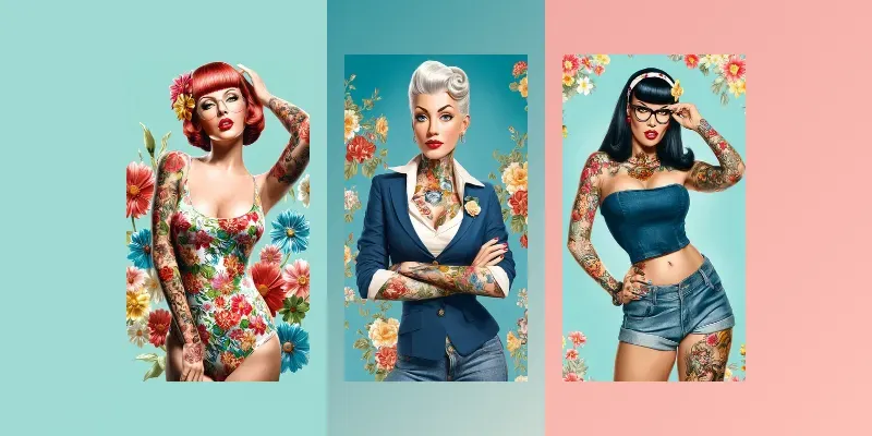 Retro Glam Tattoo Muses generated by undefined