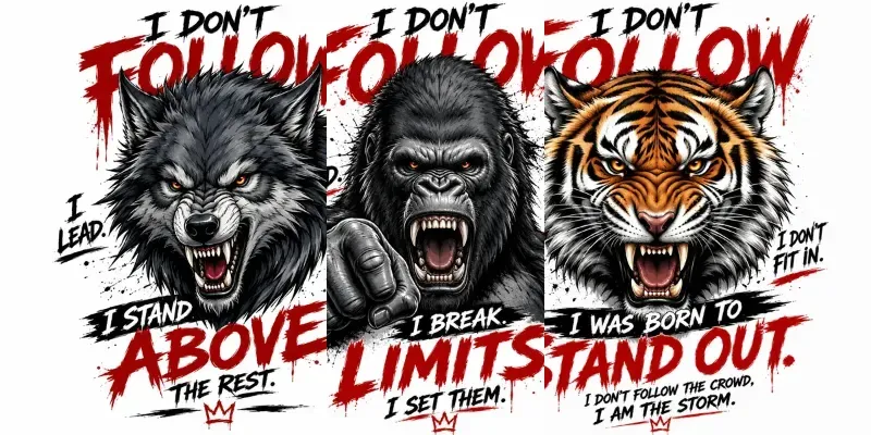 Angry Animal Quote Tshirt Design Packs generated by undefined