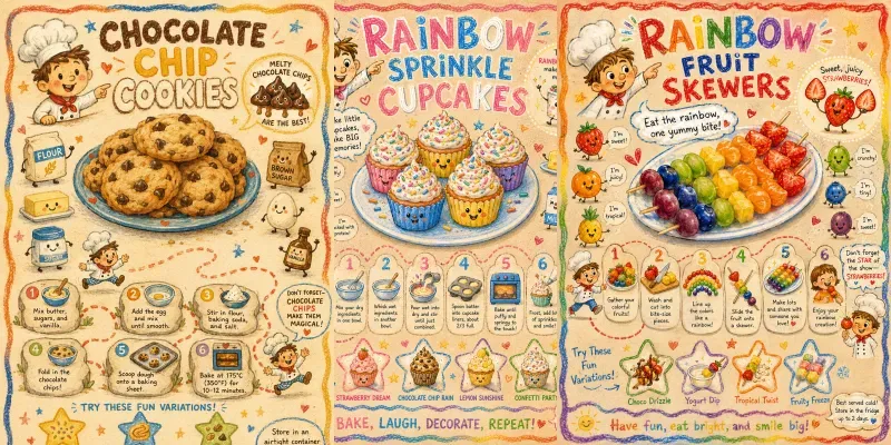 Kids Storybook Doodle Recipe Posters generated by undefined