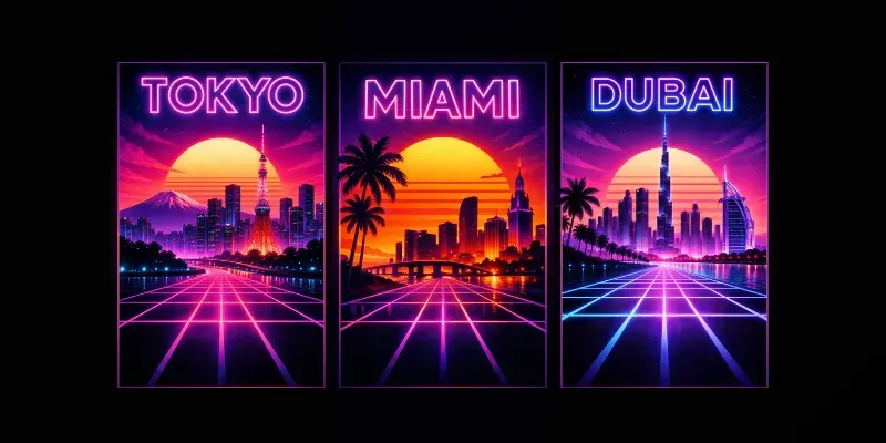 Neon Retro Travel Ads generated by undefined