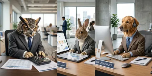 Funny Animal Office Worker Ads generated by gemini-image