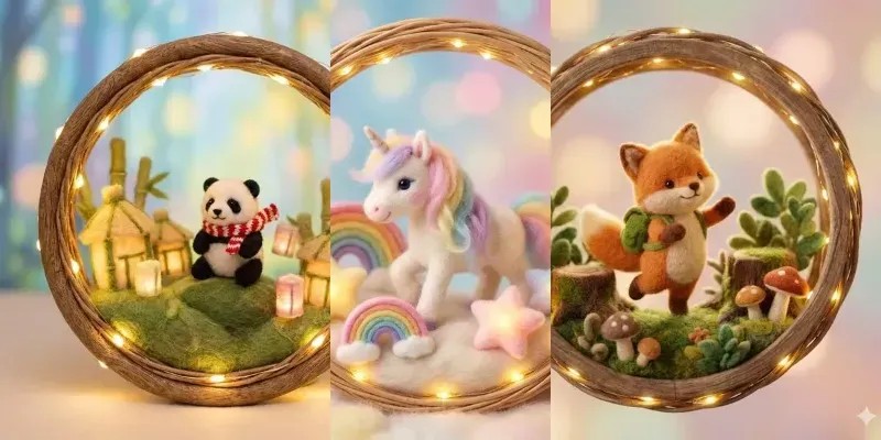 Whimsical Felt Animal Diorama Pacs generated by undefined