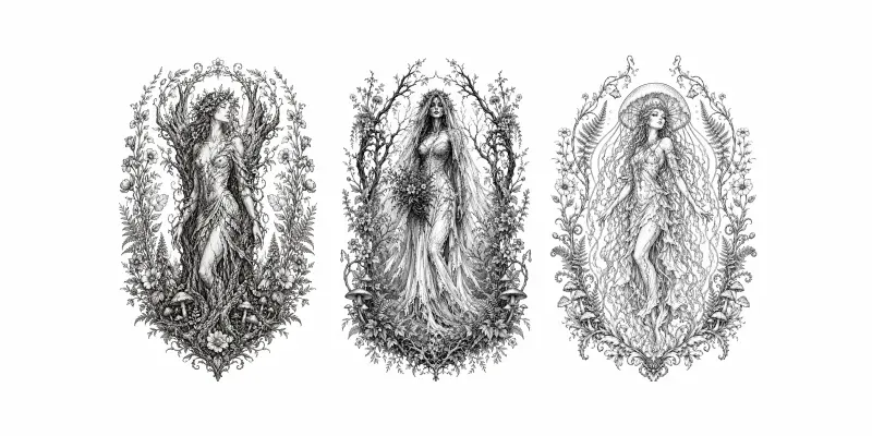 Enchanted Botanical Tattoo Collections generated by undefined