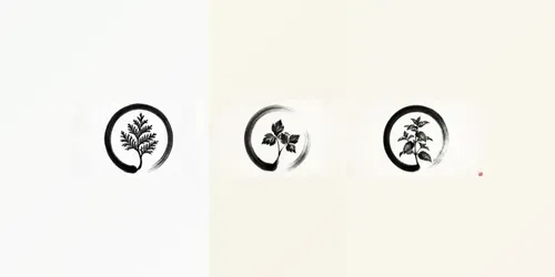 Japanese Herb Enso Emblems generated by gemini-image
