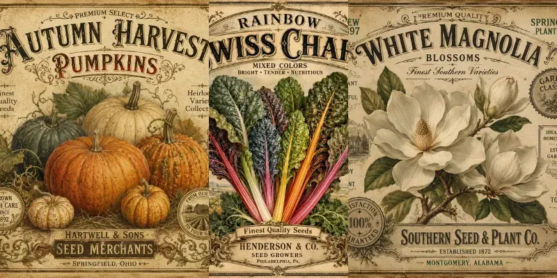 Vintage Botanical Seed Packet Posters generated by undefined