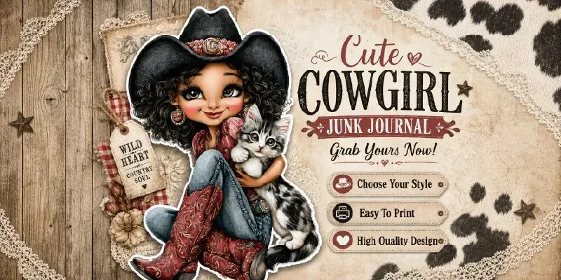 Cute Western Cowgirl Junk Journals generated by undefined