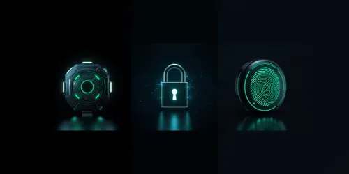 3D Cyber Security Tech Hud Icons generated by leonardo