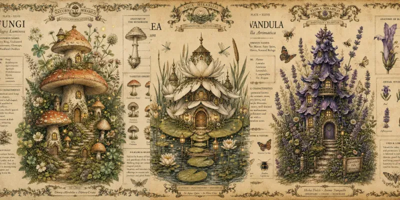 Enchanted Fairy Garden Botanica Art generated by undefined