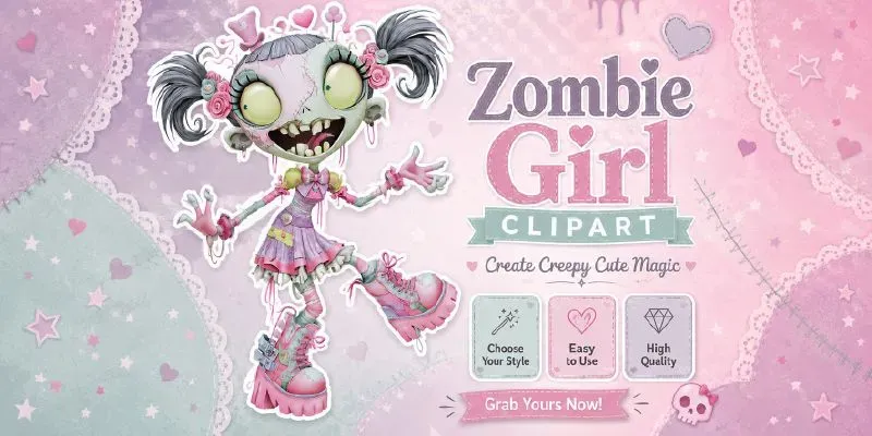 Zombie Girl Clipart generated by undefined