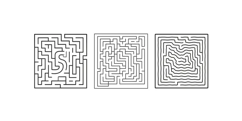 Printable Simple Maze Worksheets generated by undefined