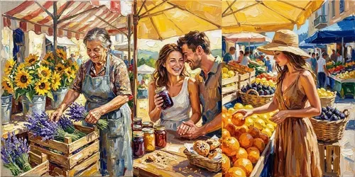 Impasto Palette Knife European Markets generated by gemini-image