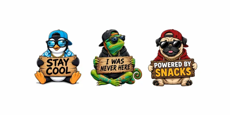Humorous Mascot Sign Vectors generated by undefined