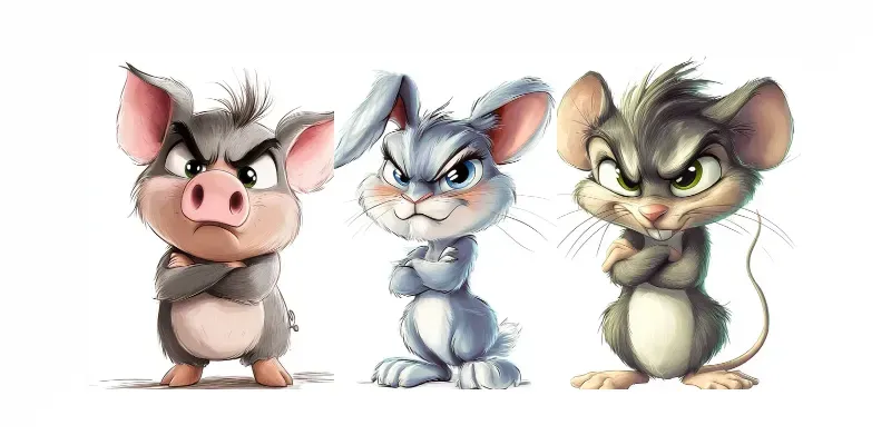 Cute Cartoon Animals With Attitude generated by undefined