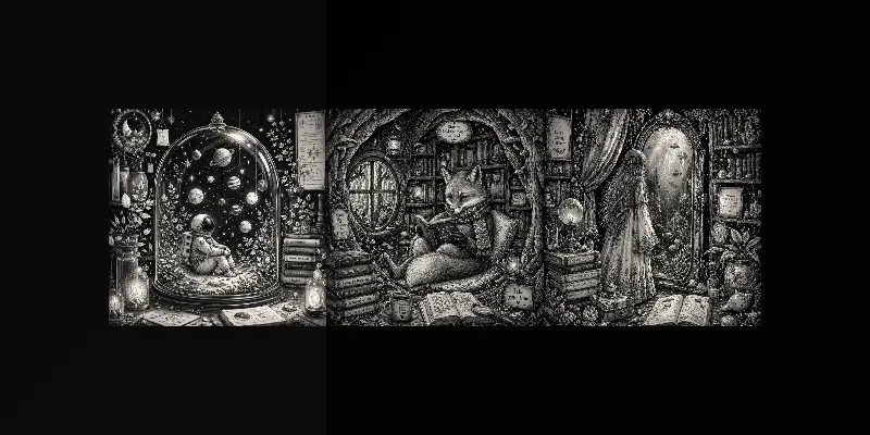 Dreamy Storybook Ink Worlds generated by undefined