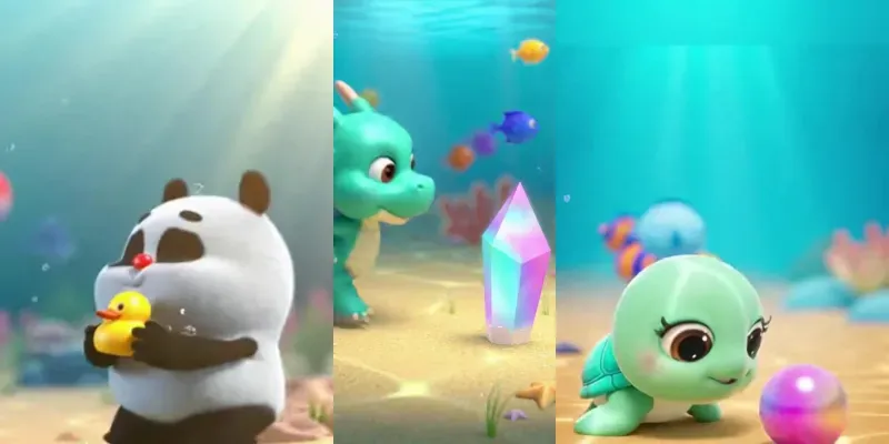 Cute 3D Underwater Videos generated by undefined