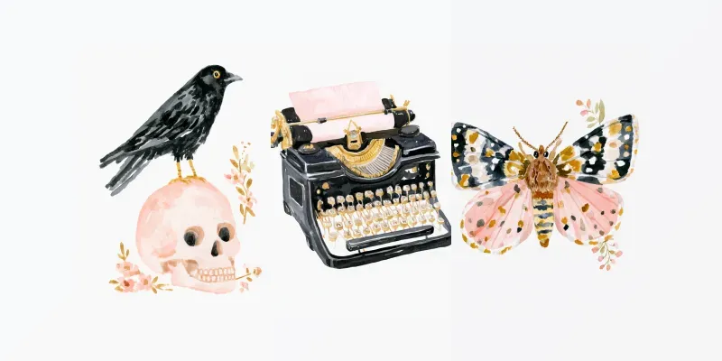 Dark Academia Watercolor Clipart generated by undefined