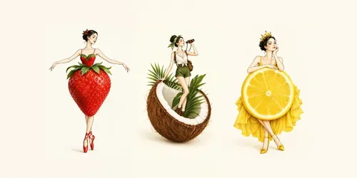 Surreal Fruit Fashion Illustrations generated by chatgpt-image