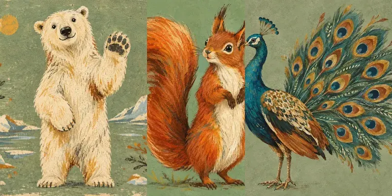 Whimsical Folk Animal Prints