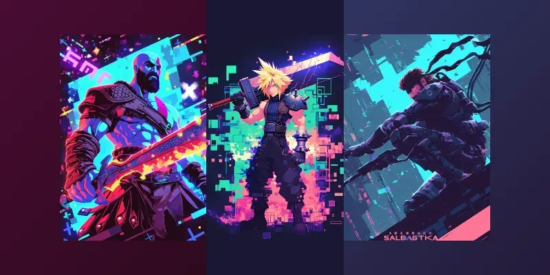 Retro Arcade 8bit Action Heroes generated by undefined