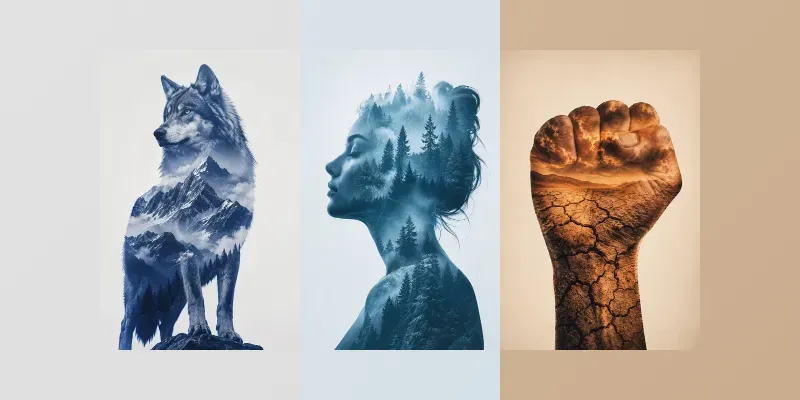 Nature Blend Exposure Portraits generated by undefined
