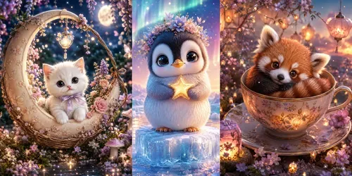Whimsical Pastel Fantasy Friends generated by chatgpt-image