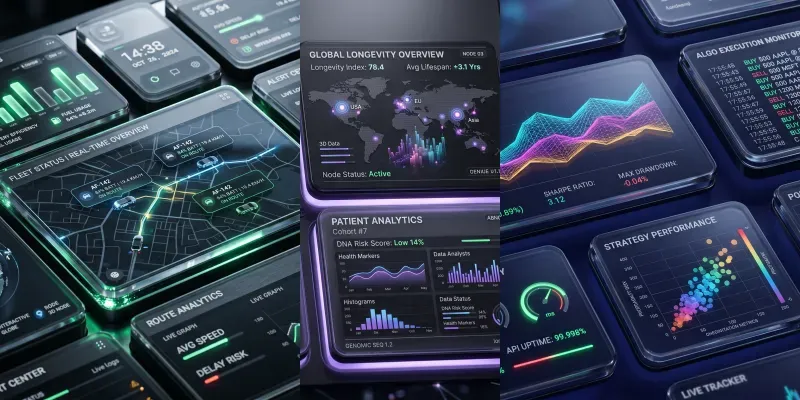Premium Dark Mode Bento UI Modules generated by undefined