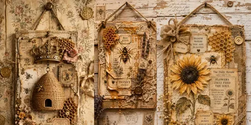 Honey Time Junk Journal Wall Art generated by chatgpt-image
