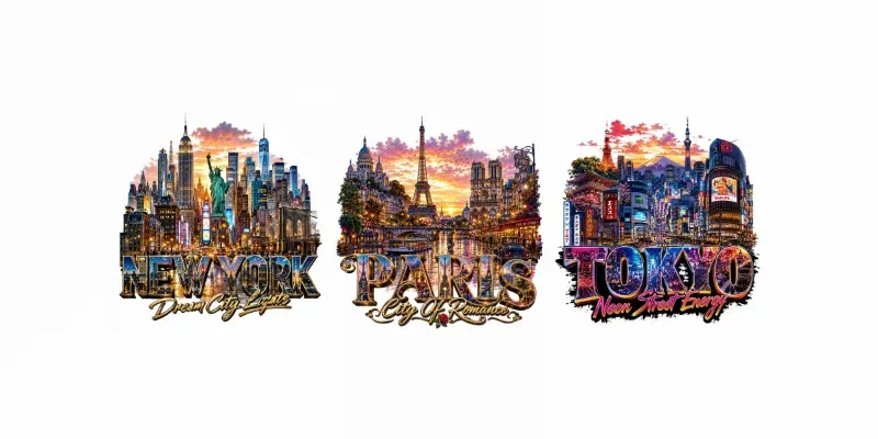 Colorful City Skyline Art generated by undefined