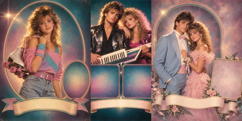 1980s Studio Portrait Poster Templates