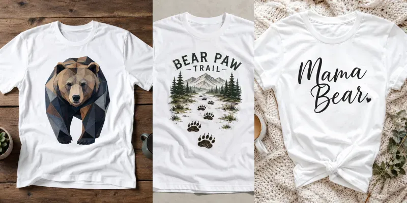 Bear White Shirt Mockup Photos generated by undefined
