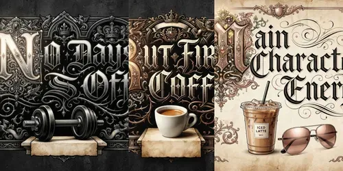 Irony Antiquity Blackletter Graphics generated by gemini-image