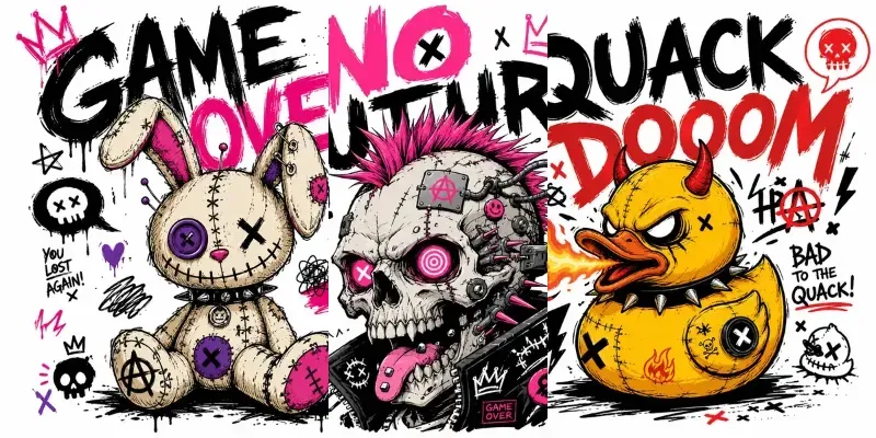Edgy Streetwear Mascot Tshirts generated by undefined