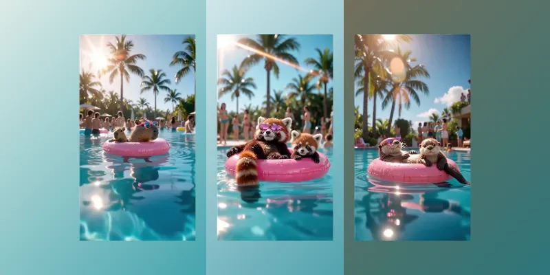 Luxury Pool Party Animals generated by undefined