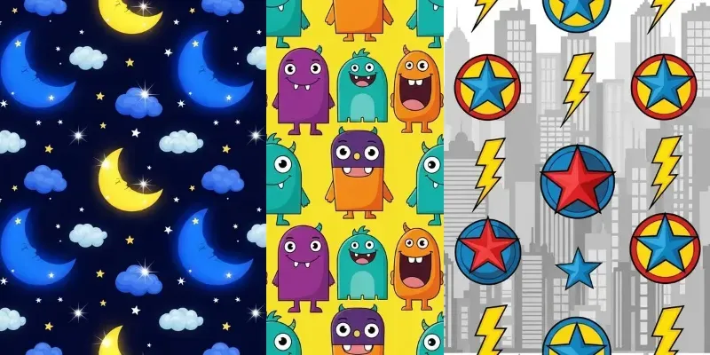 Cute Seamless Kids Textile Pattern Tiles generated by undefined
