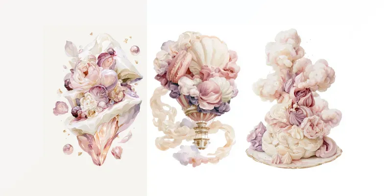 Dessert Dreamscapes Surreal Wall Art generated by undefined