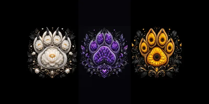 Fantasy Animal Floral Paw Art Sets generated by undefined