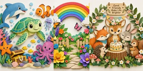 Whimsical Papercraft Display Art generated by chatgpt-image