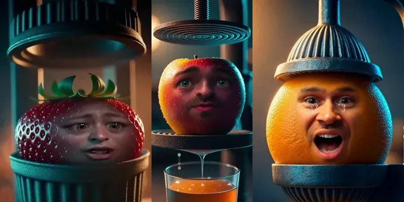 Surreal Crushing Fruit Faces generated by undefined