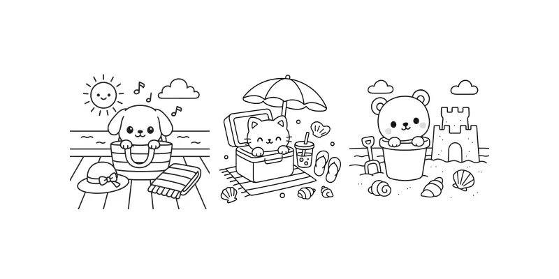 Kdp Summer Animal Peekout Coloring Pages generated by undefined
