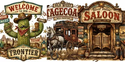 Title Wild West Wooden Signpost Art generated by chatgpt-image