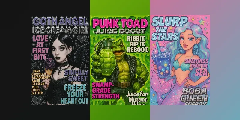 Y2k Food Drink Poster Ads generated by undefined