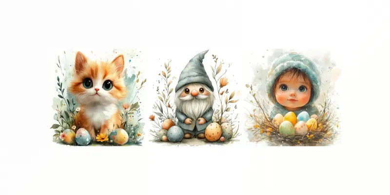 Cute Easter Illustrations generated by undefined