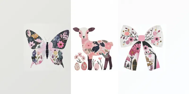 Easter Spring Double Exposure Cliparts