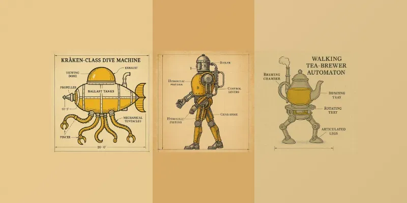 Steampunk Blueprint Machine Art generated by undefined